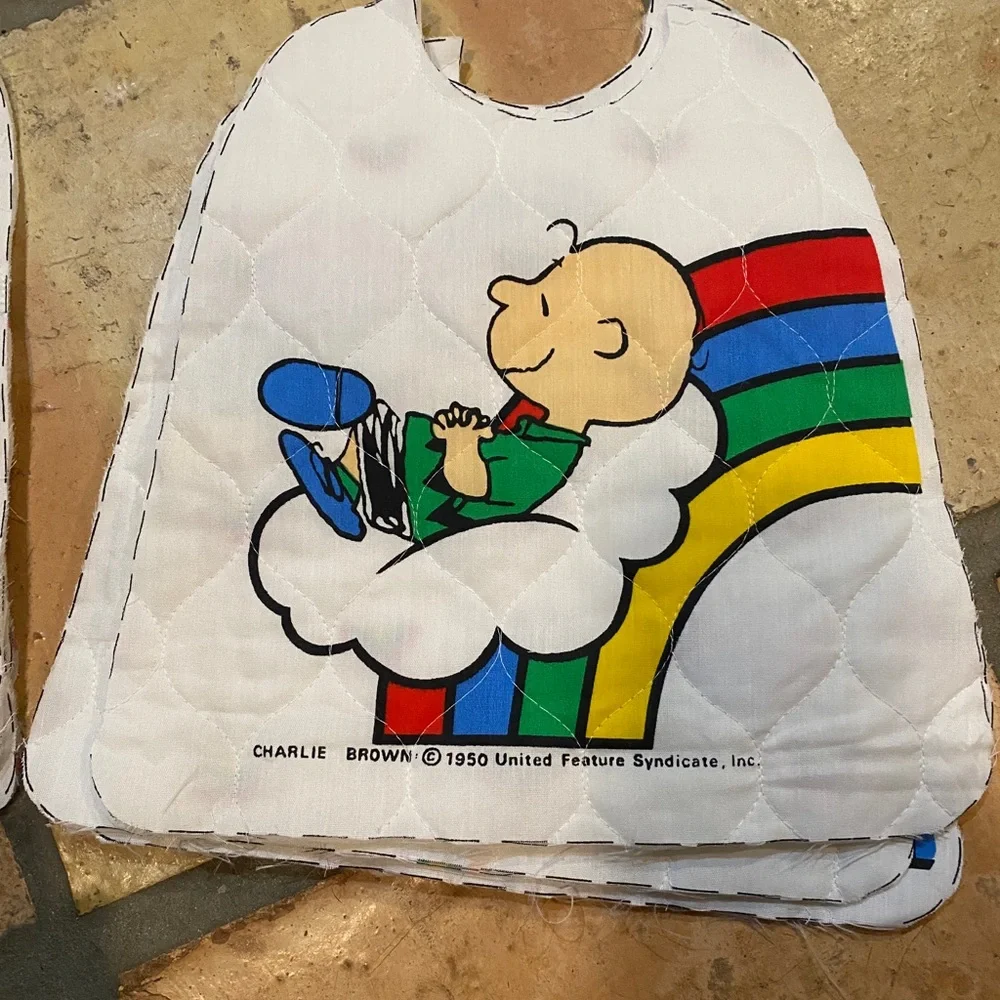 Vintage Charlie Brown & crew Rainbow Bibs 1950 Peanuts